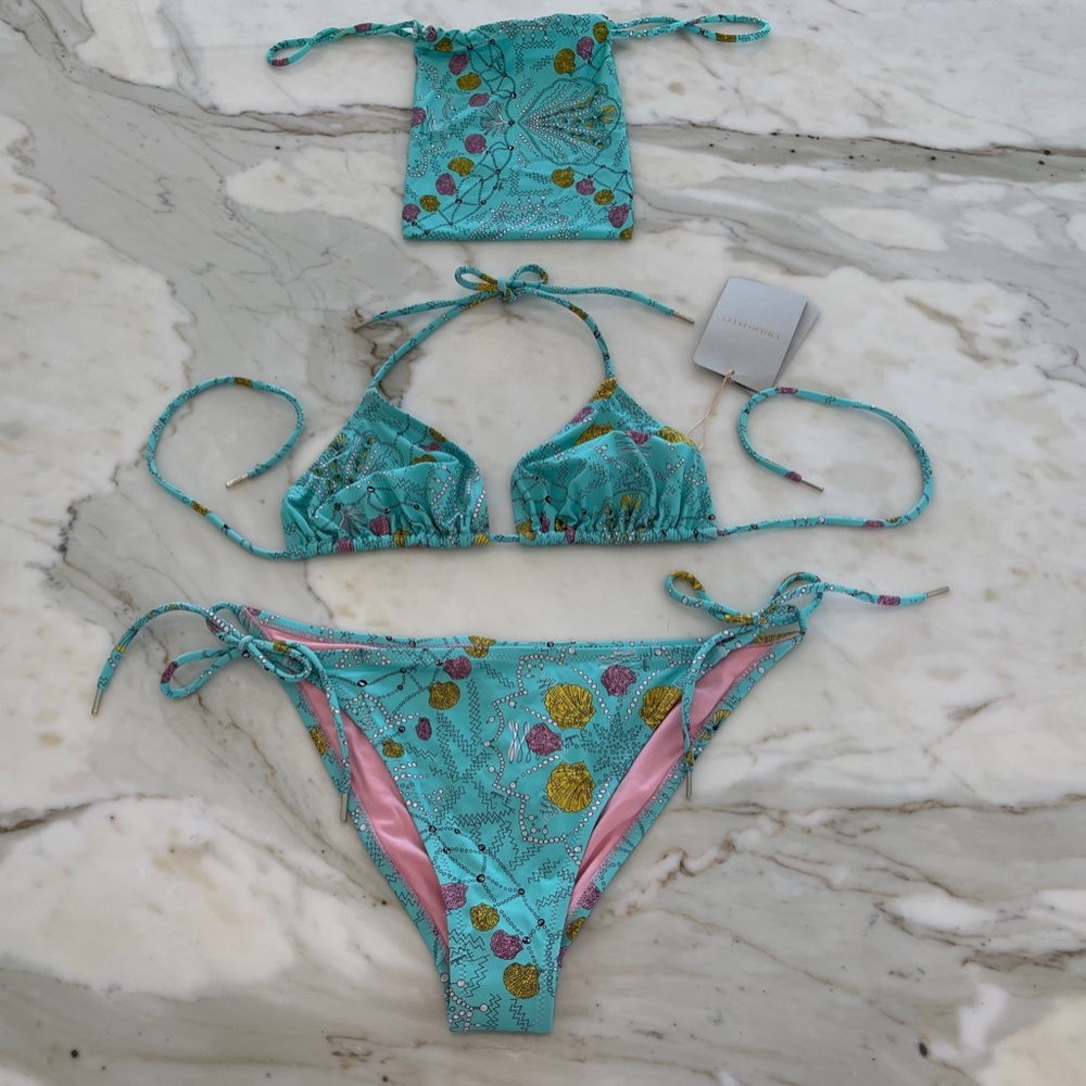EMILIO PUCCI BLUE PRINT BIKINI SIZE US 10 / IT 44 NWTS!